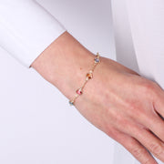 Bracciale in Argento 925 con cristalli colorati