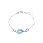 925 Silver bracelet with colored crystals