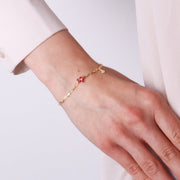 Bracciale in Argento 925 a catena con cuore rosso