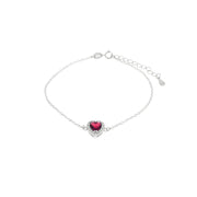 Bracciale in Argento 925 con cuore rosso