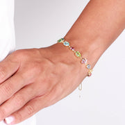 Bracciale in Argento 925 con cristalli multicolore