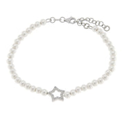 Bracciale in Argento 925 con perle di acqua dolce e stella