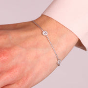 Bracciale in Argento 925 con tre zirconi bianchi