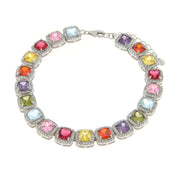 Bracciale in Argento 925 elegante con zirconi multicolore