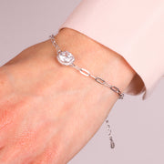 Bracciale in Argento 925 con zirconi centrale bianco