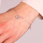 Bracciale in Argento 925 con pendenti a forma di cuori farfalla e stella