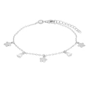 Bracciale in Argento 925 con fiori e puntoluce pendente