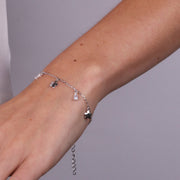 Bracciale in Argento 925 con fiori e puntoluce pendente