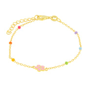 Bracciale in Argento 925 con fiore rosa