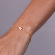 Bracciale in Argento 925 con fiore rosa