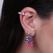 Orecchini in Acciaio con orsi e earcuff con perle