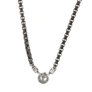 Intertwined steel necklace with hook closure