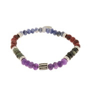 Steel bracelet with colored stones