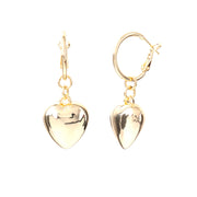 Circles metal earrings with pendant heart