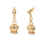 Campanella metal earrings with capri writing embellished with crystals