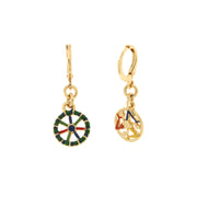 Metal earrings with Sicilian chariot wheel and trinacria