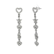 Metal earrings with hearts and stars