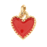 Metal heart pendant embellished with colored enamels