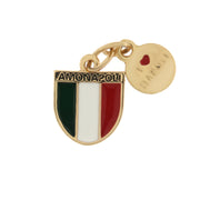 Metal pendant with Italian tricolor