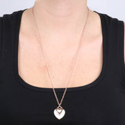 Collana in Metallo con cuore pendente in smalto bianco