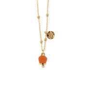 Collana in Metallo con campanella in smalto arancione