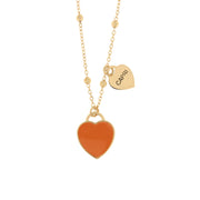 Collana in Metallo con cuore arancione