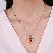 Collana in Metallo con cuore arancione