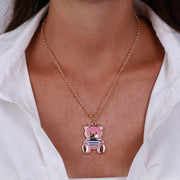 Collana in Metallo con orsetto rosa