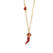 Collana in Metallo con corno rosso e corona