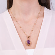 Collana in Metallo con pumo viola