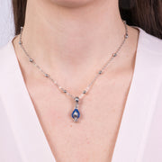 Collana in Metallo con pumo blu