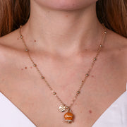 Collana in Metallo con campanella arancio scritta capri