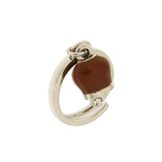 Metal ring with brown lucky bell