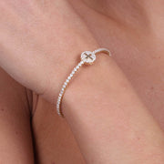 Bracciale in Metallo con croce e cristalli