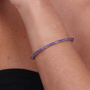 Bracciale in Metallo rigido con pietra naturale lavanda