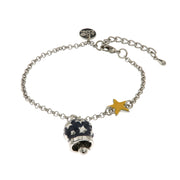 Metal bracelet with star and starry sky lucky bell