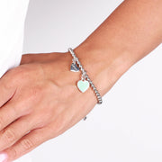 Bracciale in Metallo con cuore turchese