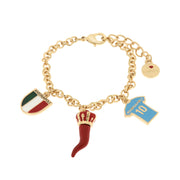 Bracciale in Metallo con maglia del napoli, cornetto e tricolore