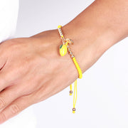 Bracciale in Metallo con limone e cordino giallo