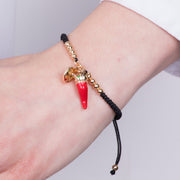 Bracciale in Metallo con cornetto rosso e corona