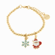 Bracciale in Metallo con fiocchi di neve e babbo natale