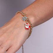 Bracciale in Metallo con fiocchi di neve e babbo natale