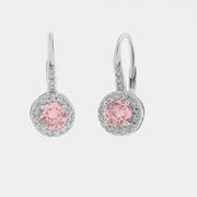 Orecchini in Argento 925 con punto luce rosa