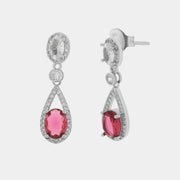 Orecchini in Argento 925 con goccia fucsia