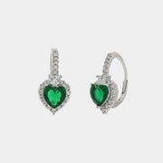 Orecchini in Argento 925 con cuore verde