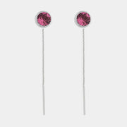 Orecchini in Argento 925 con cristallo fucsia