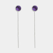 Orecchini in Argento 925 con cristallo viola