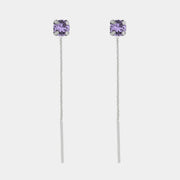 Orecchini in Argento 925 con punto luce viola