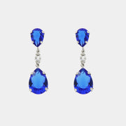 Orecchini in Argento 925 a goccia con cristalli blu