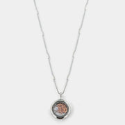 Collana in Argento 925 con pendente rosa e zircone